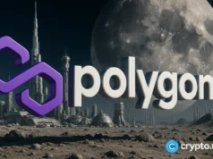 Polygon price in bullish pattern, transaction addresses jump